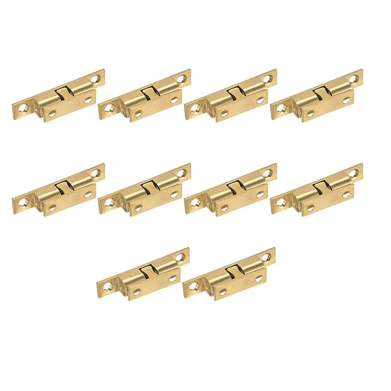 Cabinet Door Closet Brass Double Ball Catch Tension Latch  Gold Tone 10pcs