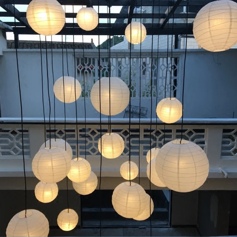 30pcs/ Árutétel Fehér chinesa Dolgozat golyós lampion 4''-12'' Bekever méret golyós lampion Akasztás születésnapi esküvői decoratie anniversaire