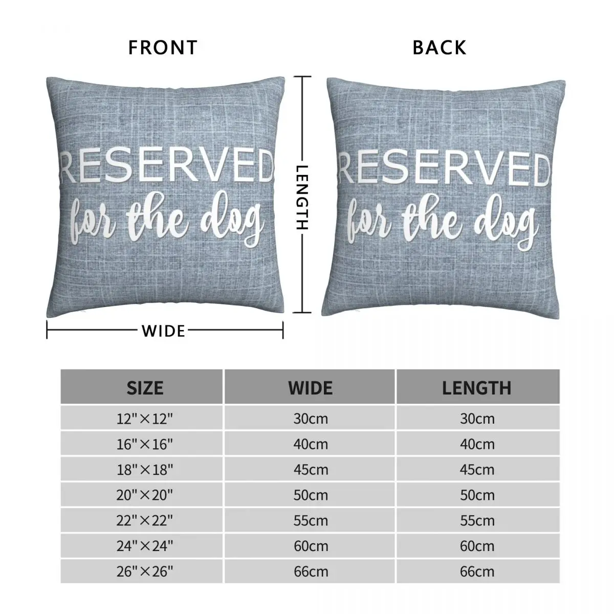 Reserved For The Dog Square Pillowcase Polyester Linen Velvet Creative Zip Decor Pillow Case Sofa Cushion Cover