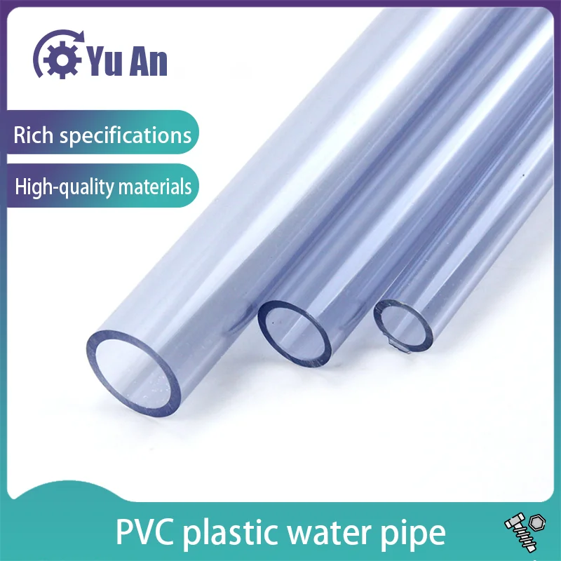 PVC Transparent Hard Plastic Water Pipe Aquarium Plexiglass Tube 1 PCS (80cm)