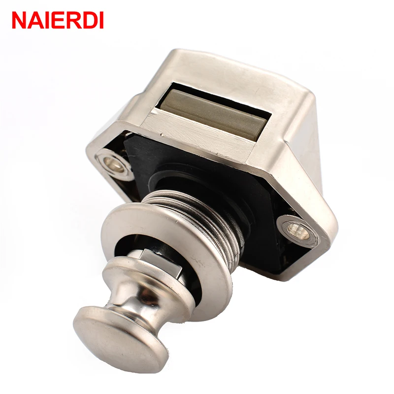 NAIERDI 10PCS Camper Car Push Lock 20mm RV Caravan Boat Motor Home Cabinet Drawer Latch Button Locks For Furniture Hardware