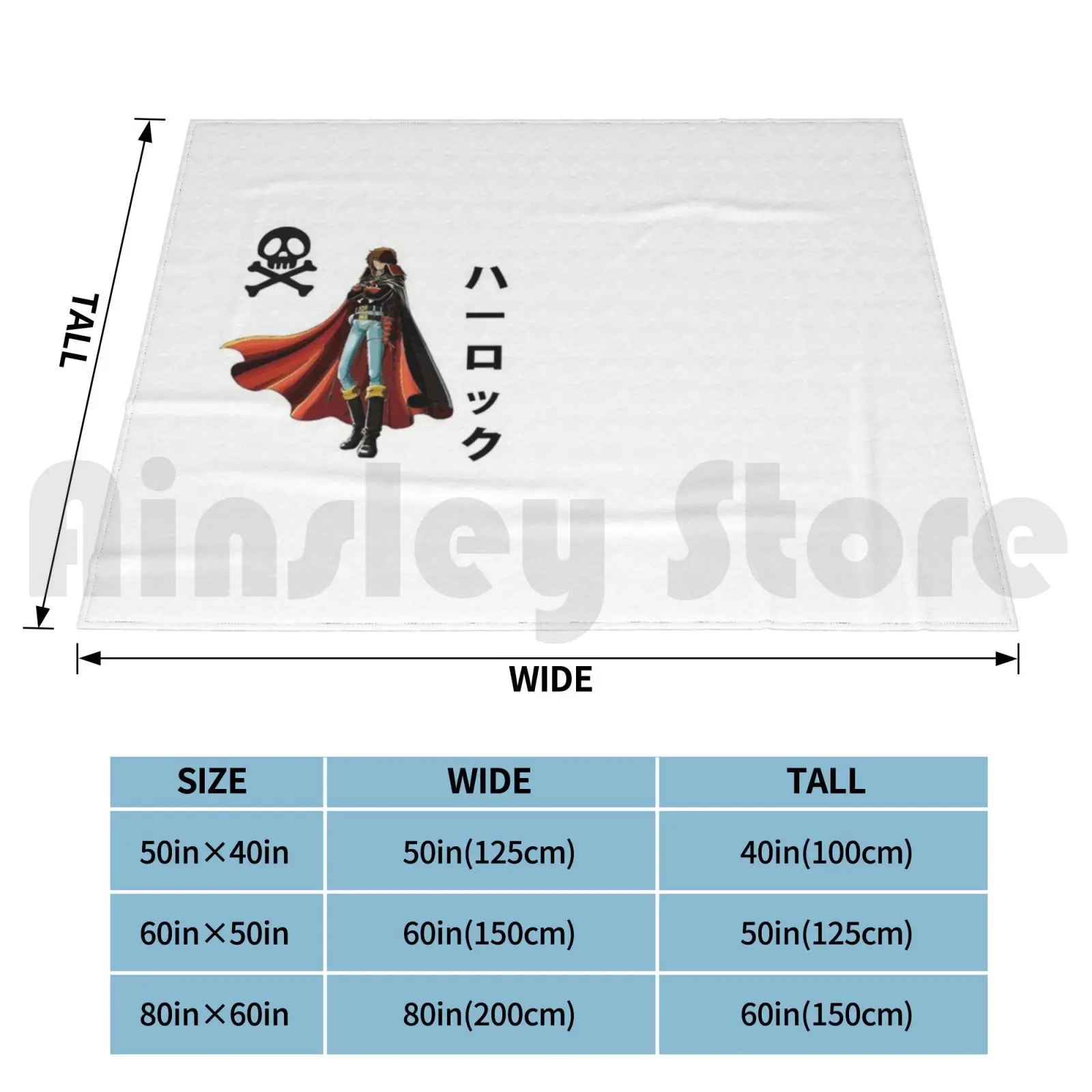 Harlock's Le Albator Blanket Fashion Custom Atlantis Skulls D Arcadia Dark Harlock Kaizoku Privateer Space