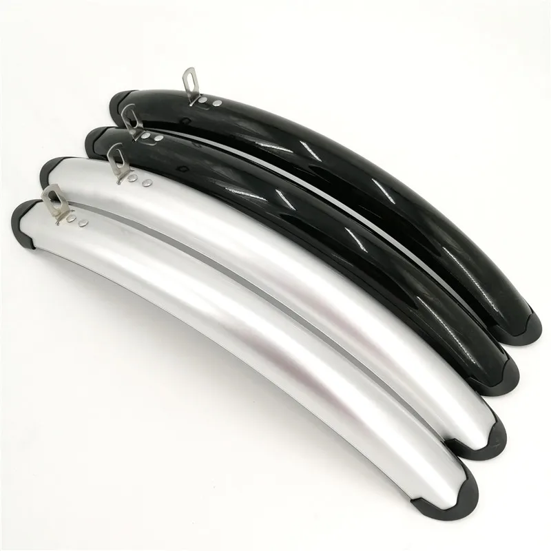 1 Pair Bike Front Rear Fenders Retro Fixe Bike 700C Road Bicycle Fender Bicycle Practical Parts Silver Plastic Aluminum Liner