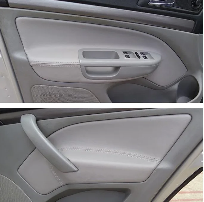 Microfiber Leather Car Door Armrest Panel Protective Cover For Skoda Octavia 2006 2007 -2014 with Mount Fittings car interior