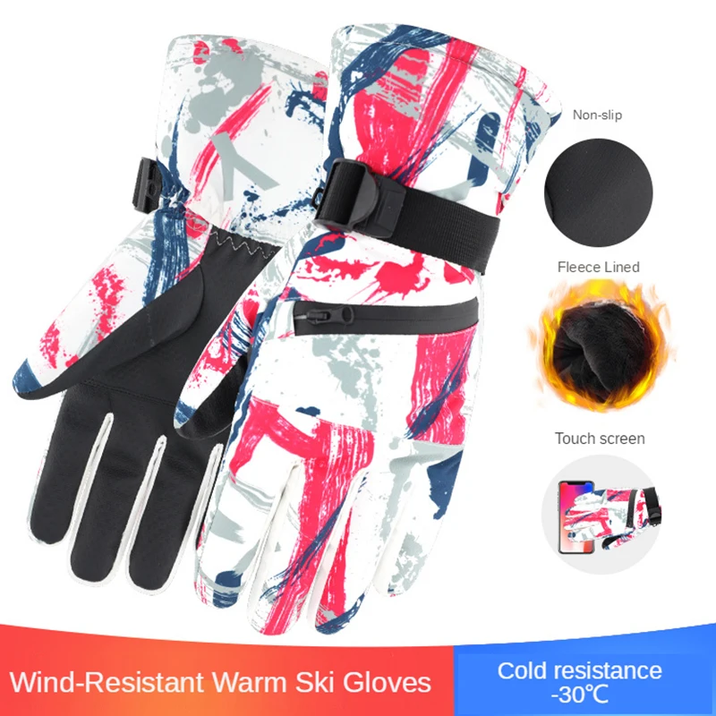 Guantes de esquí impermeables con pantalla táctil, guantes de invierno, guantes térmicos de trabajo, guantes cálidos a prueba de viento para deportes, caza, pesca, Unisex