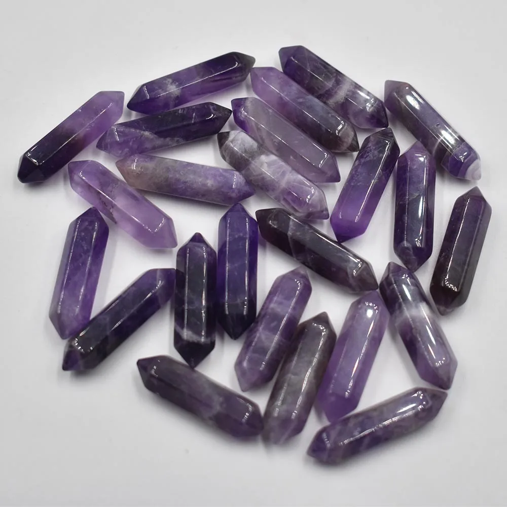 Neue Mode, gute Qualität, Naturstein Amethyst-Säulenanhänger ohne Loch, Schmuckzubehör, 24 Stück/Los, Großhandel, kostenloser Versand. – Detail 4