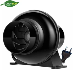 4 Inch 195CFM Inline Duct Ventilation Fan Vent Blower for Grow Tent Box/ Greenhouse/ Basement/ Kitchen 110V US/ 220V EU