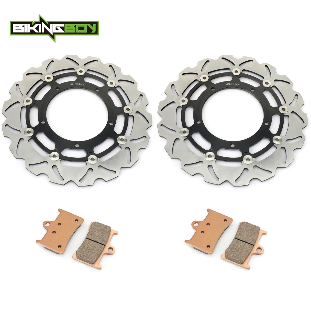 BIKINGBOY Front Brake Discs Disks Rotors Pads For Yamaha YZF R1 2004 2005 2015 2016 2017 2018 FZ1 06-14 07 08 09 10 11 12 13 14