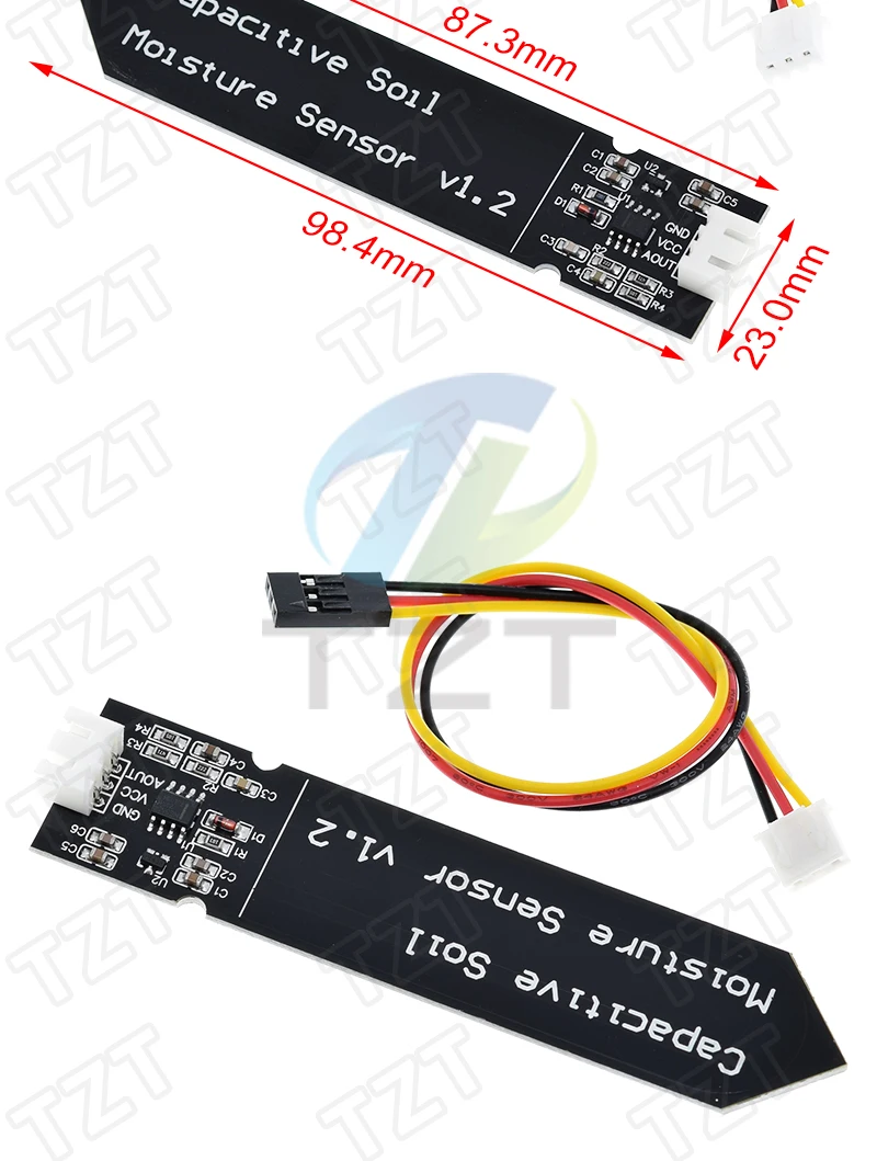 TZT Kapazitiver Bodenfeuchtesensor Modul Bodenfeuchtigkeits-Digitalanzeige Relais-Steuermodul Automatische Bewässerung für Arduino – Detail 4