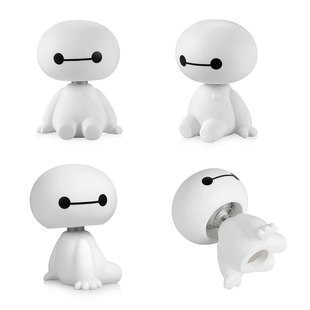Cartoon Plastic Baymax Robot poruszająca głową rysunek ozdoby samochodowe dekoracje do wnętrz samochodów Big Hero lalki Ornament akcesoria