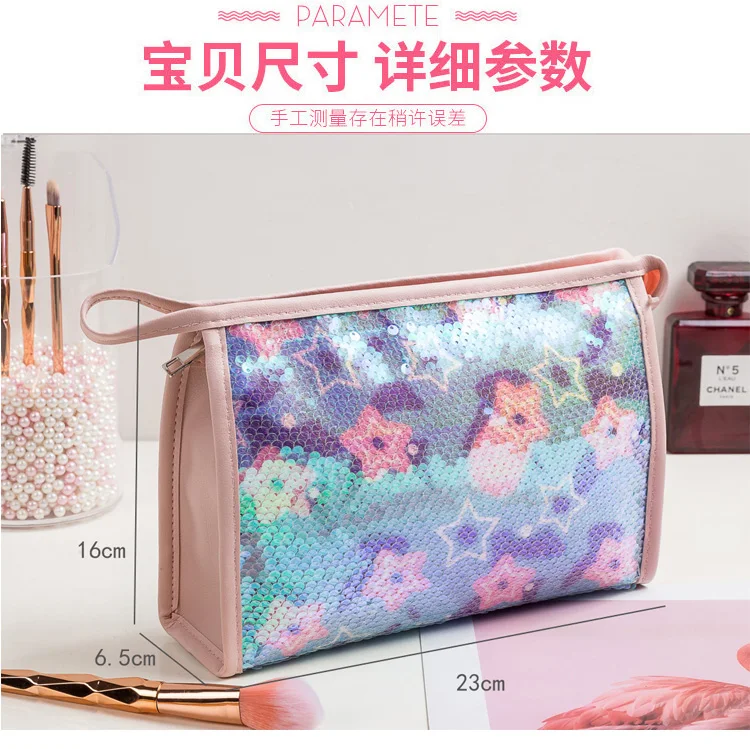 Mini Cute Phone Bag Lady Cosmetic Bag Women Makeup bag Travel Cheap Sequins Wholesale Fashion Makeup bag Large Capacity