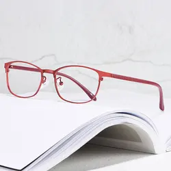 Full Rim Alloy Frame Glasses For Female Business Style with Flexible TR Temple Legs Optical Spectacles