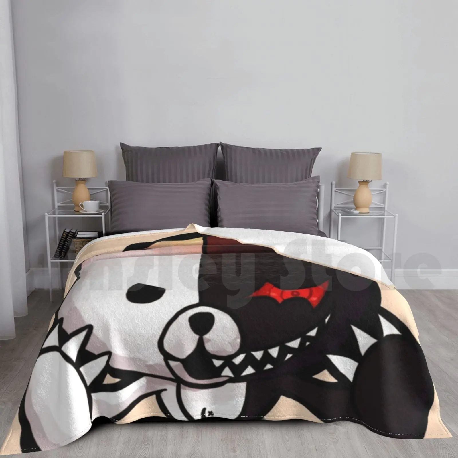 Danganronpa Monokuma Chibi Blanket Super Soft Warm Light Thin Danganronpa Chibi Anime Video Game Makoto Naegi Junko