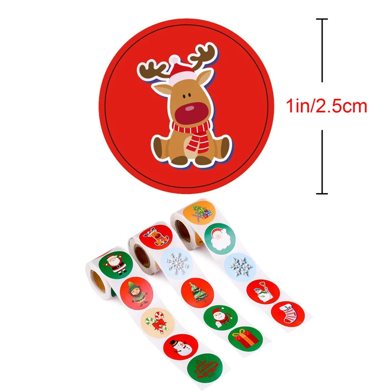 50pcs Decoration Stickers Christmas Christmas Day Cartoon Labels For Kids Gift Adhesive Tag Waterproof For Stationery Sticke