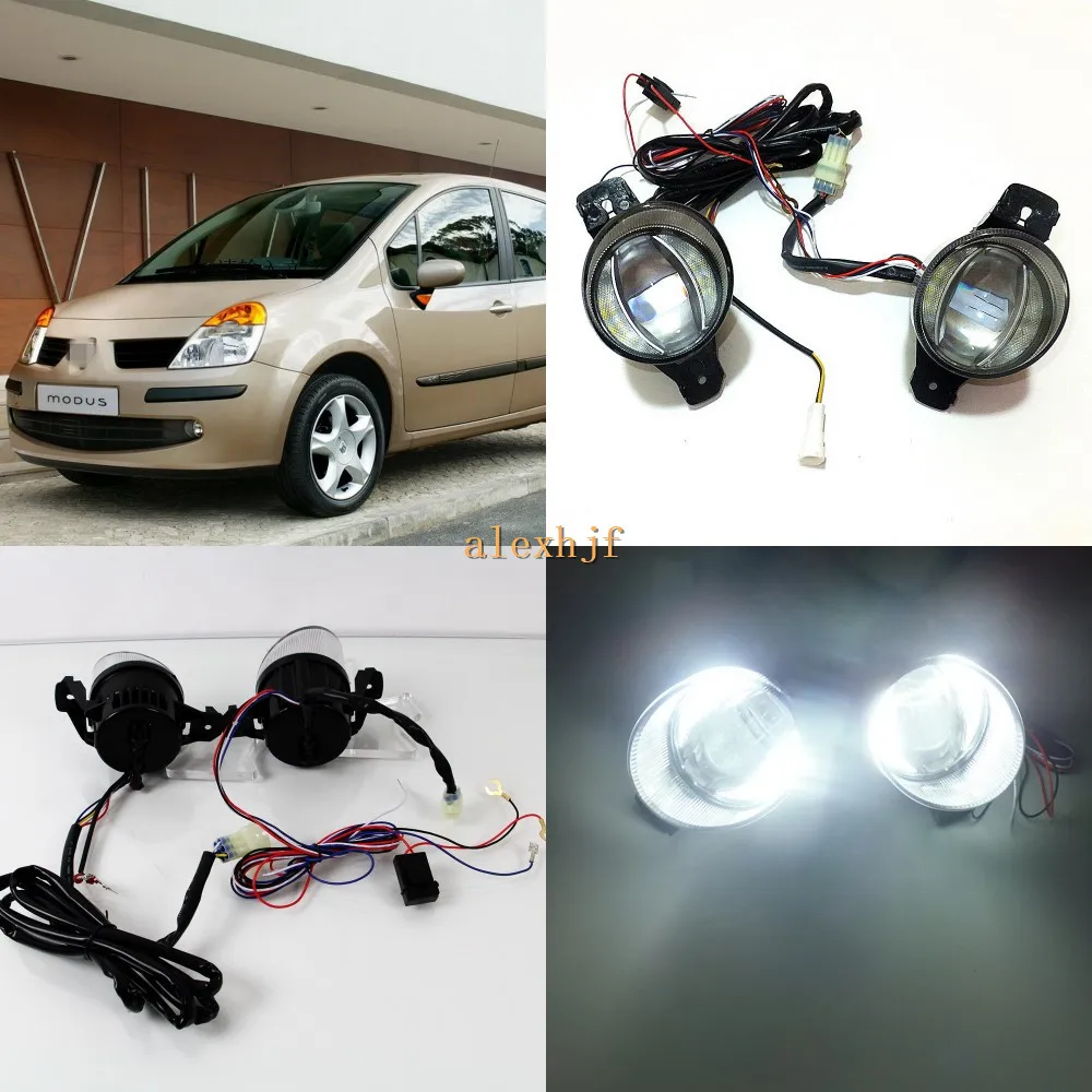 

July King 1600LM 24W 6000K Car LED Q5 Lens Fog Lamp+1000LM 14W Day Running Lights DRL Case for Renault Modus 5D 2004-2012