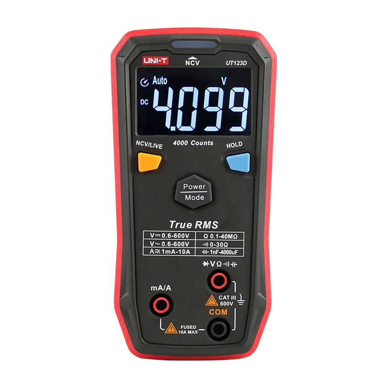 UNI-T UT123 UT123D Household Pocket Digital Multimeter NCV AC/DC Voltage Measurement EBTN Display ℃/℉ Switch Measurement