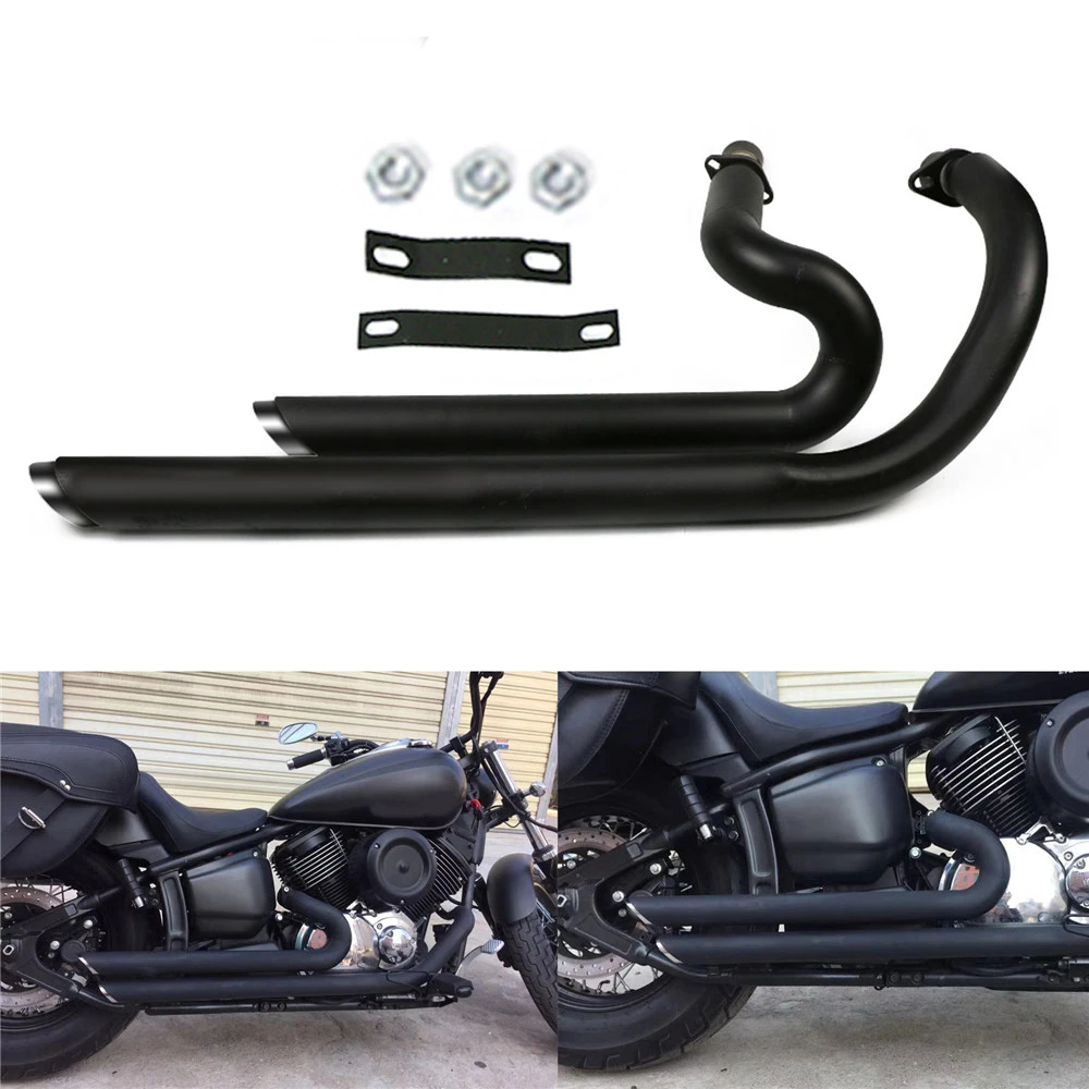 

Motorcycle Shortshots Exhaust Pipe With Muffler Removable Silencer For Yamaha V Star Dragstar 1100 XVS1100 XVS1100AW Classic