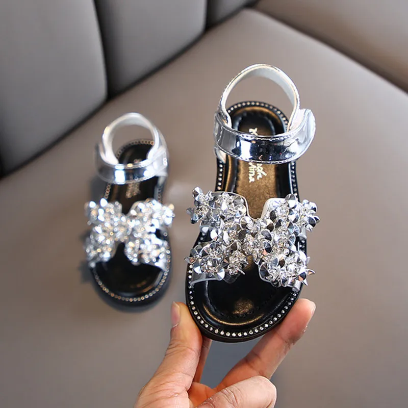 New Sandals Baby Girls Shoes Summer Diamond Sandals Princess Shoes for Girls Kids Sandals for Open Toe Kids Party Shoes