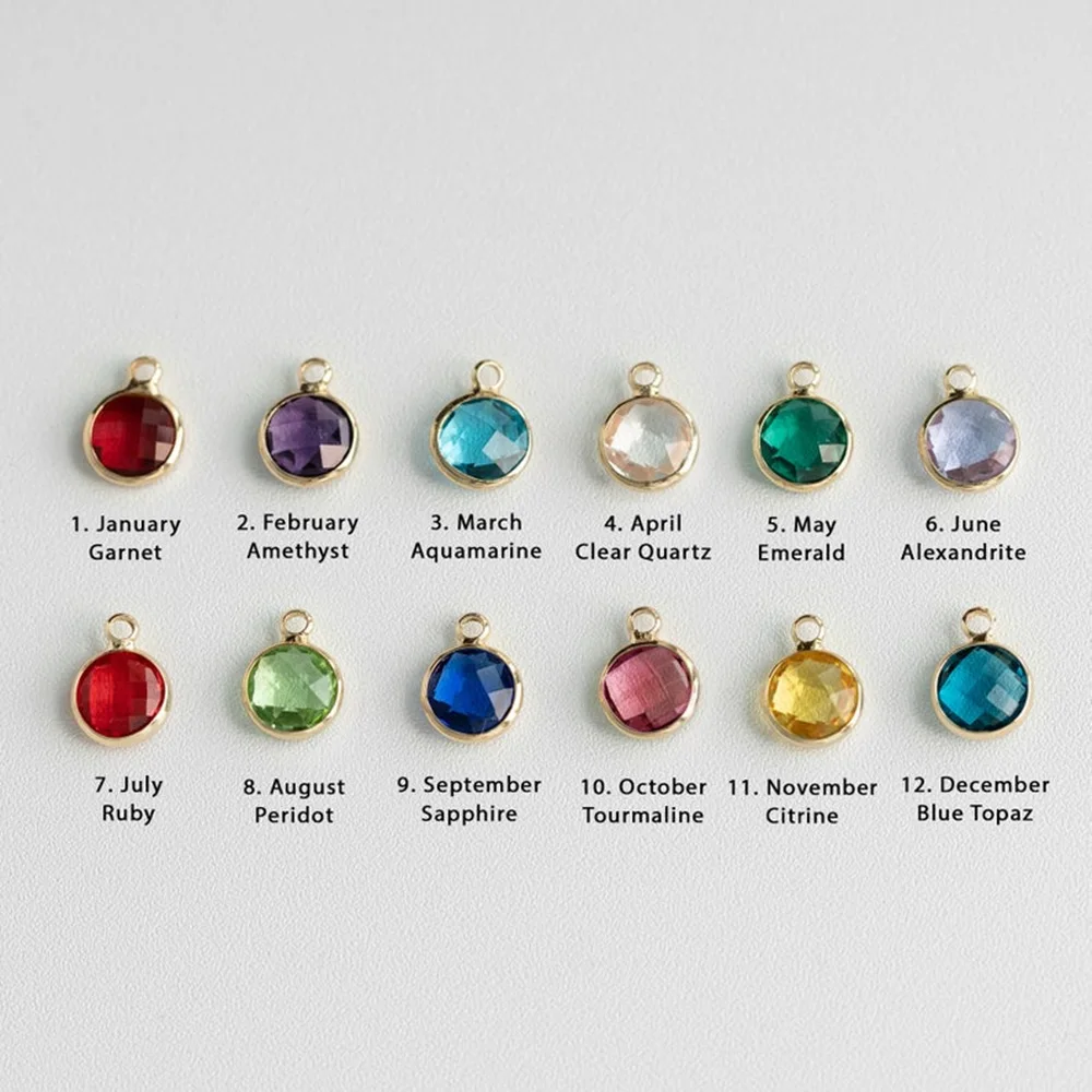 ELAN 12pcs Crystal Birthstone Charms Rhinestone Charms Diy Accessories