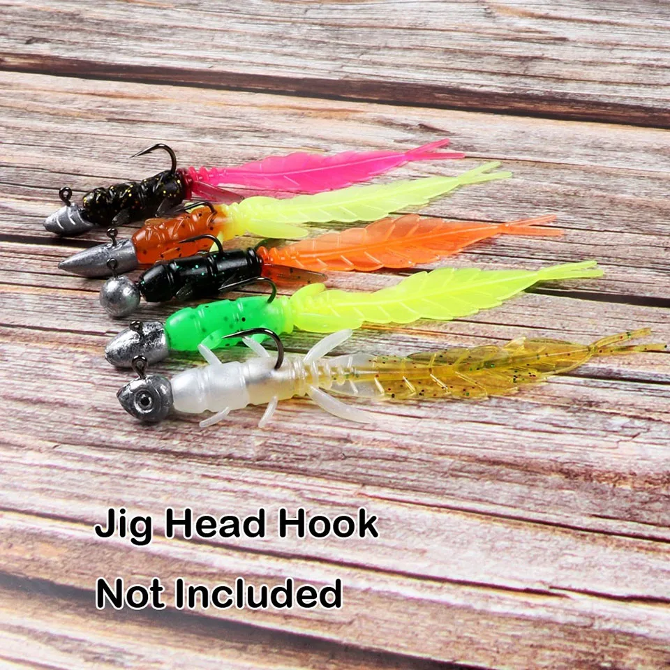 WALK FISH 5pcs Soft Trout Lure Silicone Bait Wobbler Swimbait Pesca Artificial Worm Baits 75mm 1.3g Artificial leurre souple