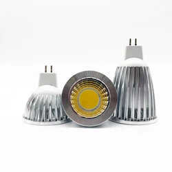 New High Power Lampada Led MR16 GU5.3 COB  6w 9w 12w Dimmable Led Cob Spotlight Warm Cool White MR 16 12V  Bulb Lamp GU 5.3 220V