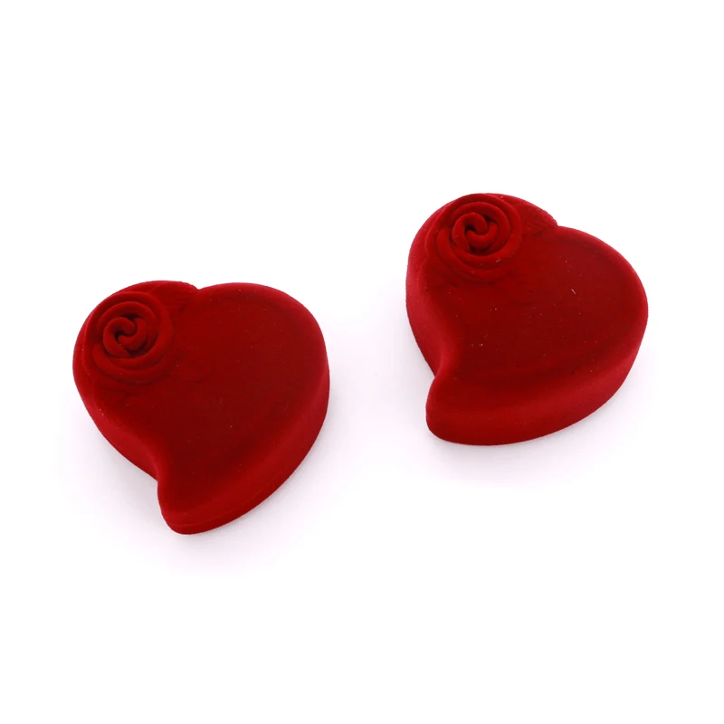 Newly 1pc/lot Irregular Heart Shape Jewelry Display Box 6.1x5.7x3.9cm Red Color Double Rings Gifts Box Fashion Earrings Packing