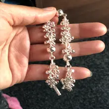 Silver Grape Beads Charm Bracelet Jewelry Women Wedding Gift #5