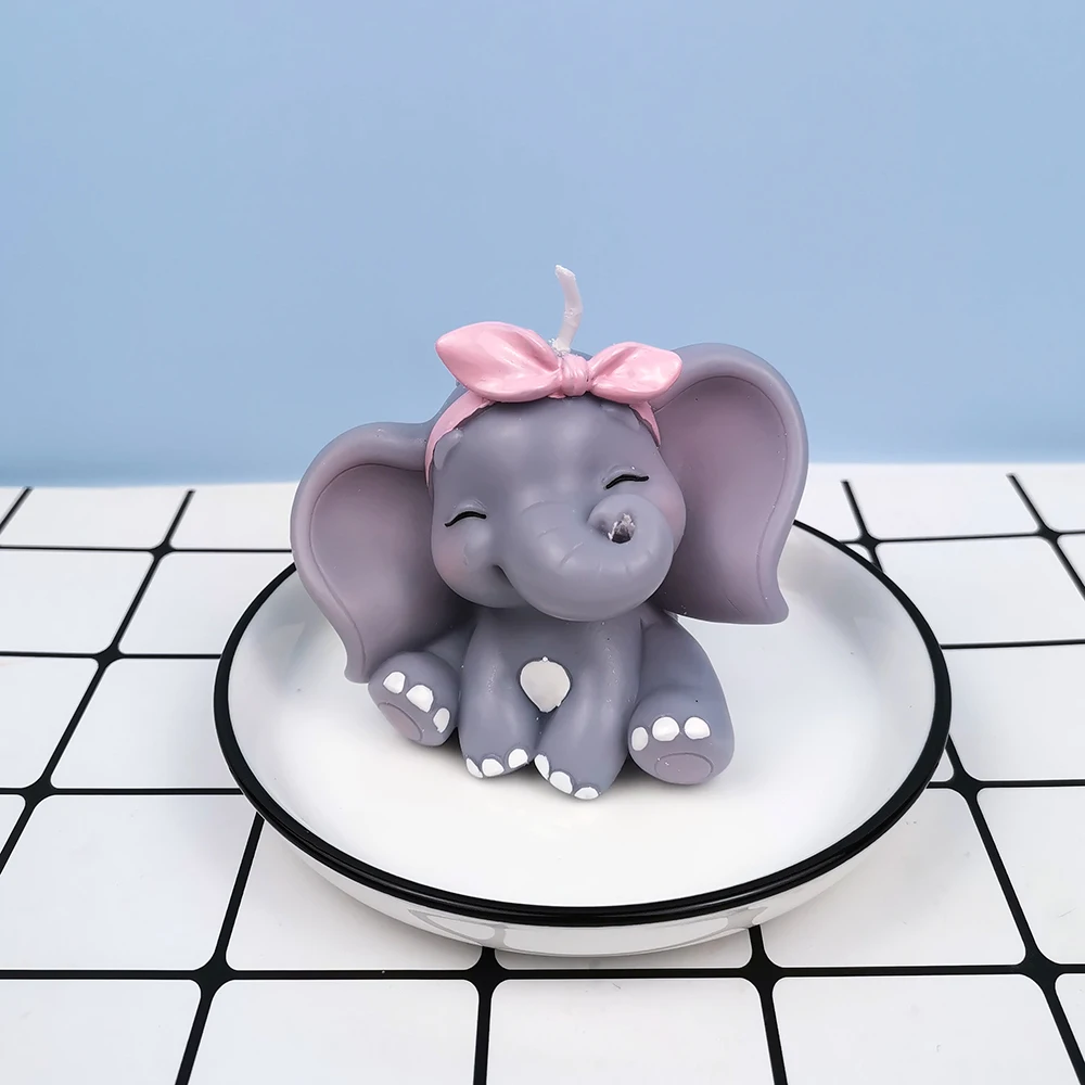 DW0306 Cute Baby Elephant świeca silikonowe foremki glina dziewczyna z żywicy mydło kreatywne zwierzęta mydło świece mydło wyrabiane ręcznie DIY