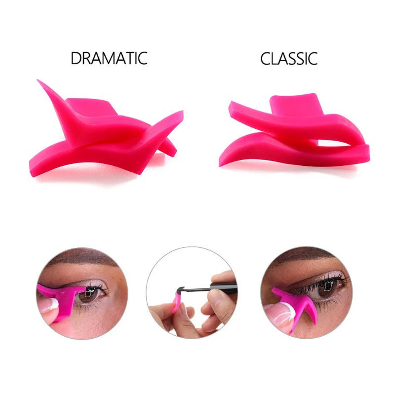 4 Pcs Eyeliner Template Model Stamp Makeup Aid Tools Sexy Silicone Eyeliner Stamps Practical Eyeliner Template Model Kit