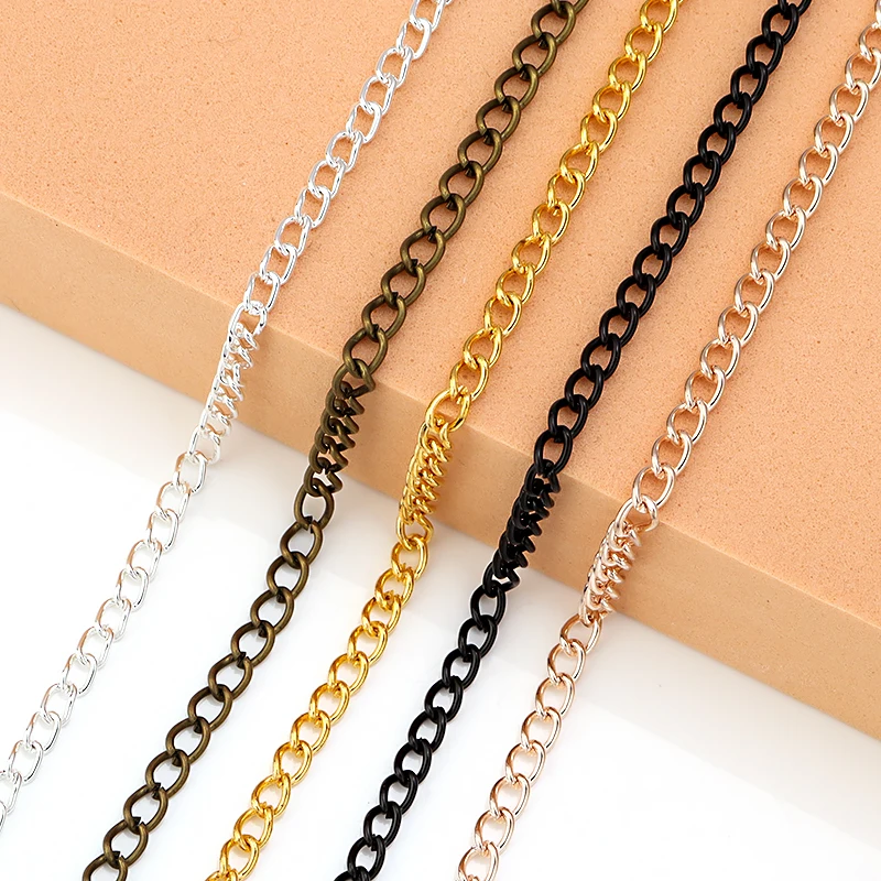 10m/Lot Tail Extender Chain Long Open Link Ring Extended Extension Necklace Chains For Jewelry Making Supplies Wholesale