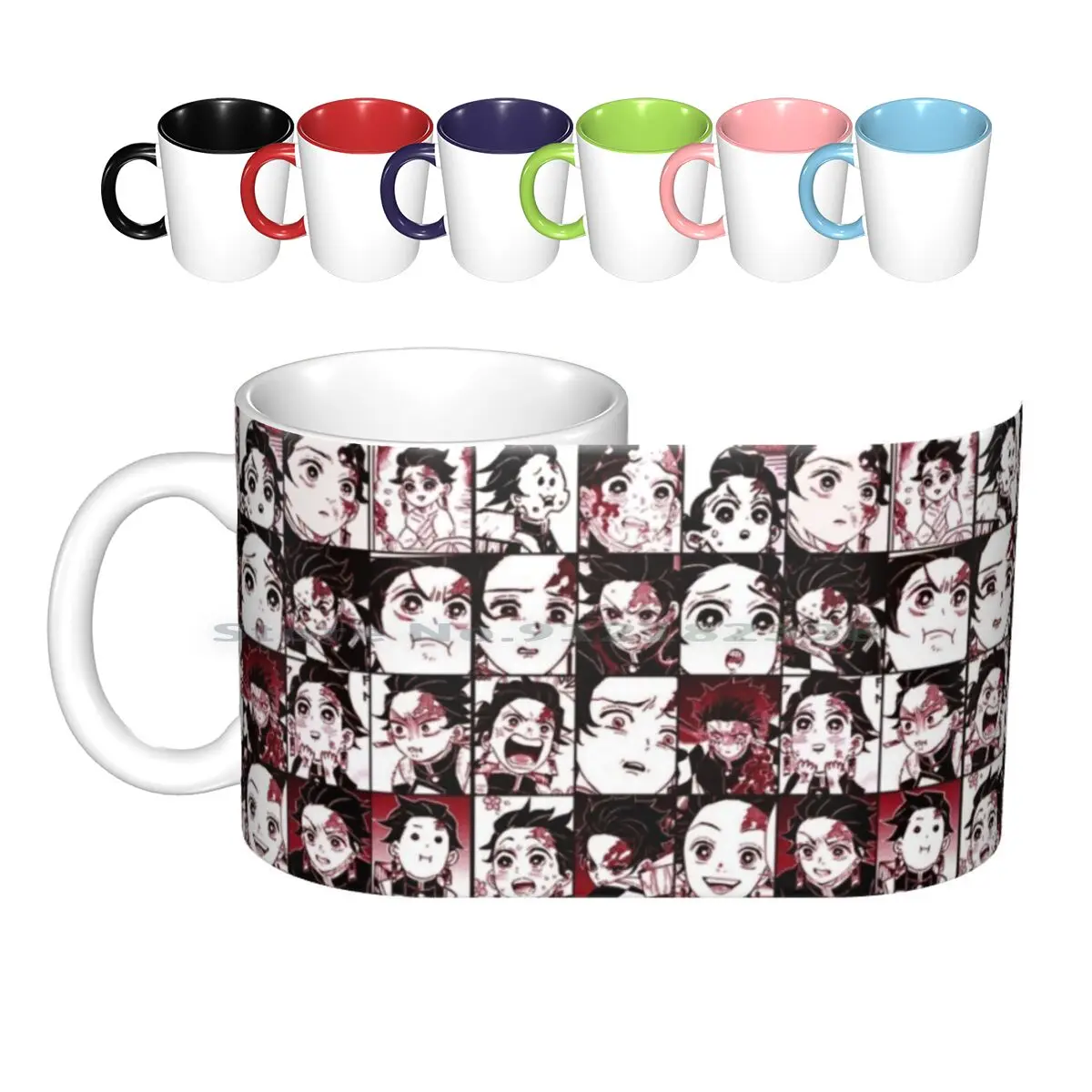 Tanjiro-Demon Kimetsu No Yaiba Collage Ceramic Mugs Coffee Cups Milk Tea Mug Tanjiro Kamado Kimetsu No Yaiba Tanjiro Demon