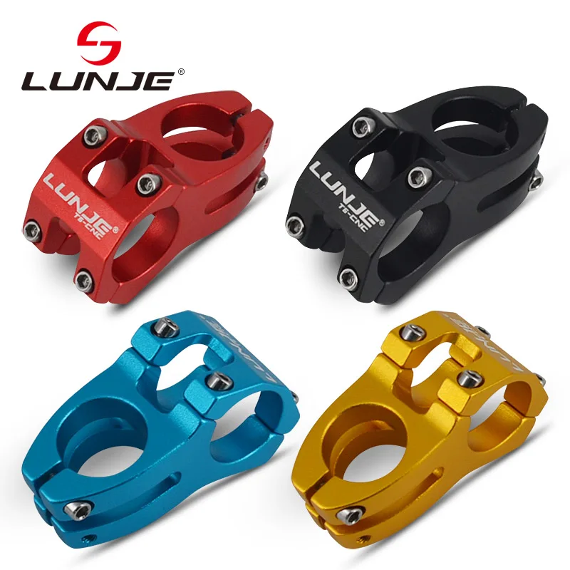 LUNJE Short Handlebar Stem 31.8mm Mountain Bike Stem Aluminum alloy CNC Maching Bicycle Bike Stem Riser Racing Road Short Stem