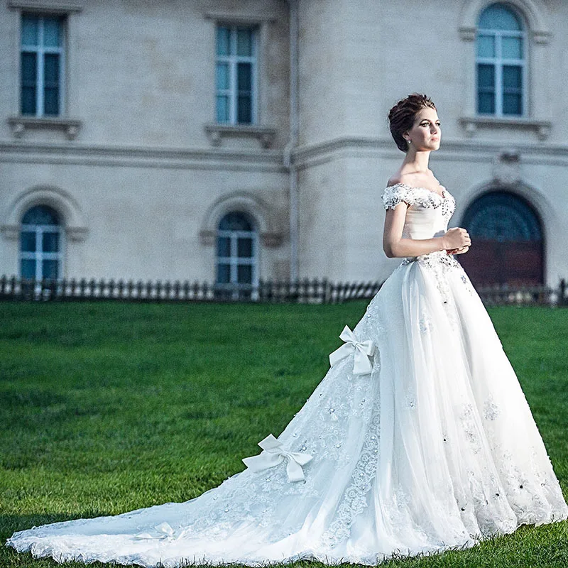 Vestido de noiva estilo vintage, novo vestido de casamento com laço de cristal, apliques sensuais para mãe e noivas