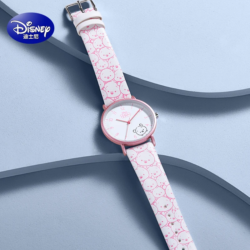 Disney Originele Kinderen Unisex Tsumtsum Cartoon Japan Quartz Casual Horloge Graffiti Pu Band Boy Girl Jeugd Tiener Student