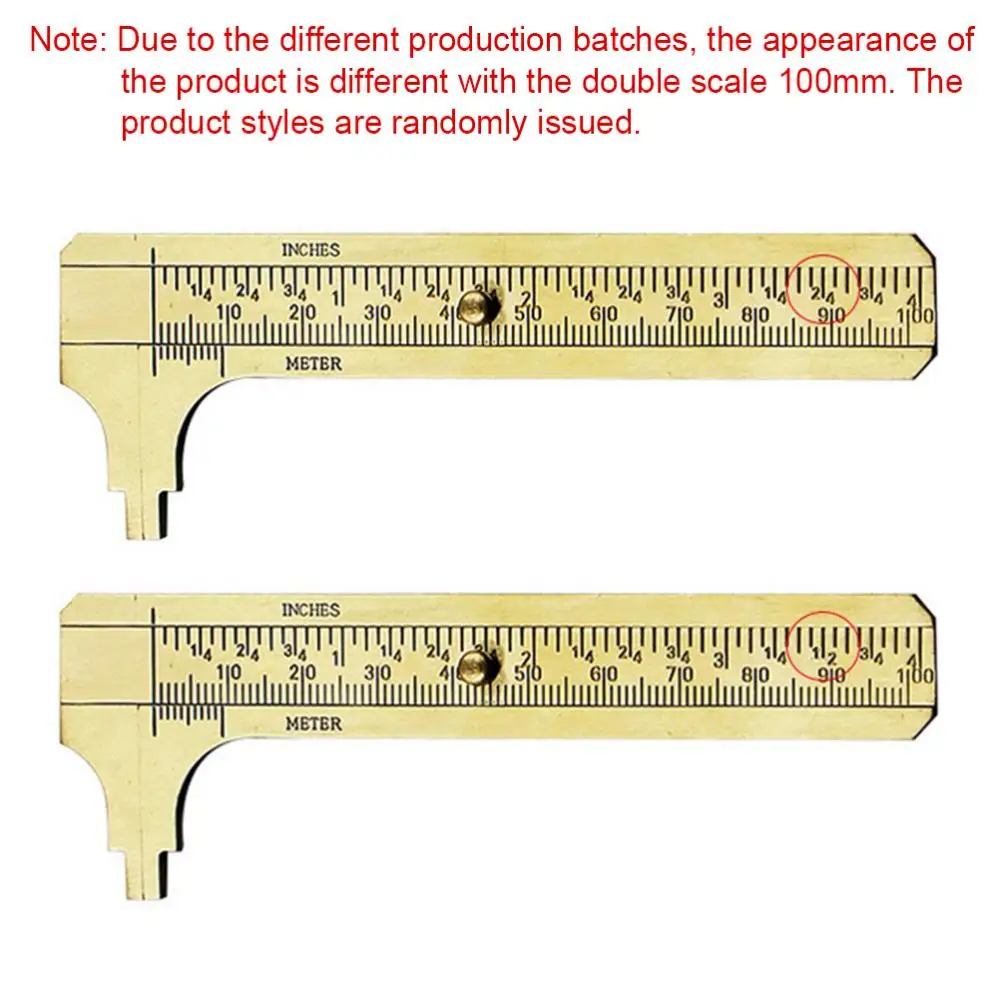 80mm/100mm Mini Single Double Scale Brass Vernier Caliper Measuring Ruler Portable Pocket Retro Copper Caliper