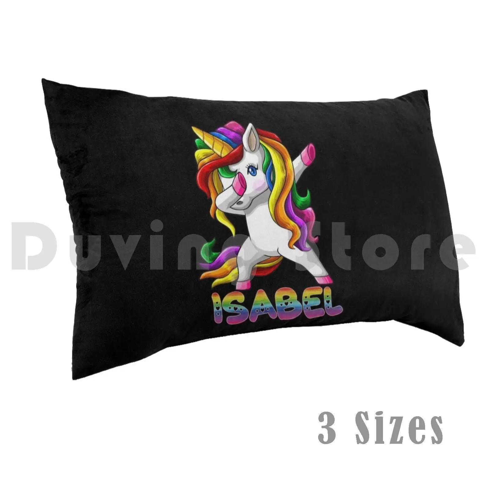 Isabel Name Rainbow Text-Isabel Dabbing Unicorn Gift For IsabelPillow case Isabel Isabel Dabbing Unicorn