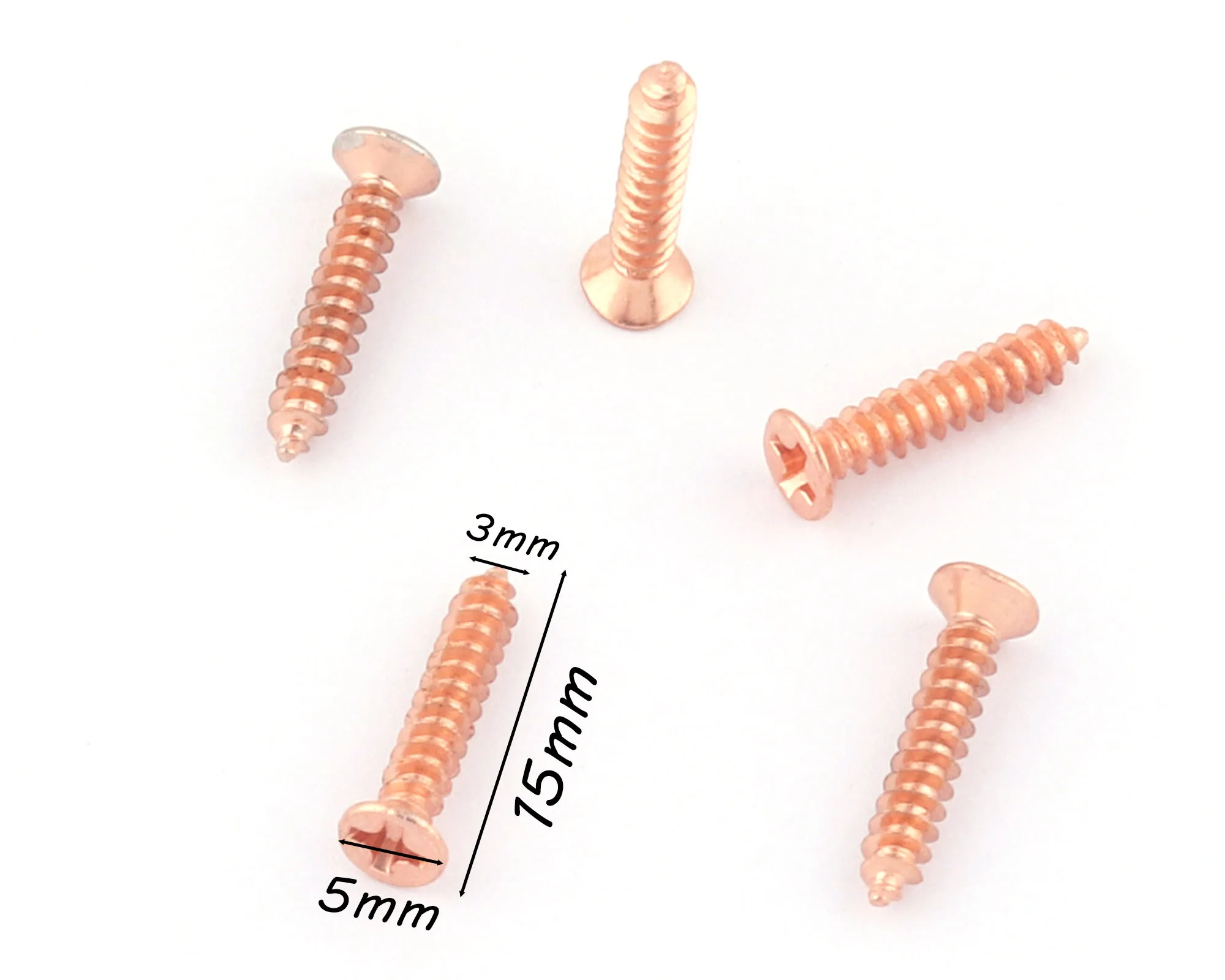 5mm Rose Gold Woodworking Screws Hinge Box Hardware Round Head Fastener Hinge Cupboard Cabinet Furniture Door Latch Decorative