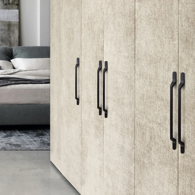 WV Kitchen Cabinet Storage Handle Black Gold Dressers Drawer Pulls and Knobs Furniture Wardrobe Cupboard Door Handles Hardware