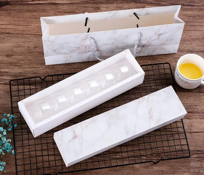 Macaron Box Bakery Marble Box for Biscuits Cookie mooncake biscuit Packaging paper boxes SN623