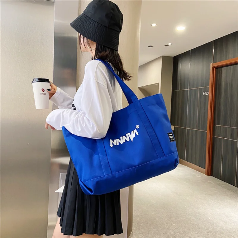 

Women Canvas Shopping Bag Large Capacity Canvas Student Books Bag Female Cloth One Shoulder Bag Tote Reusable Shopper Bags