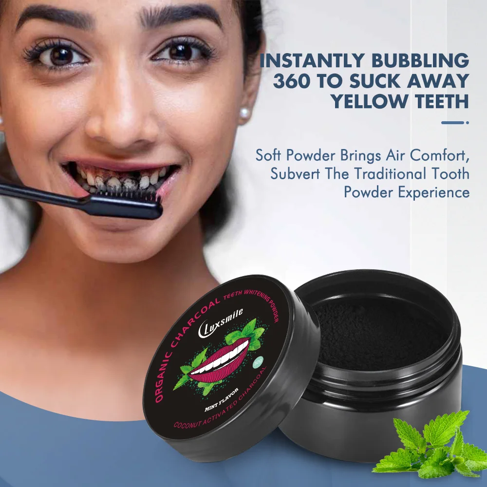 

Luxmile 50g Tooth Whitening Oral Care Carbon Powder Natural Activated Carbon Tooth Whitening Powder Oral Hygiene Dental Care