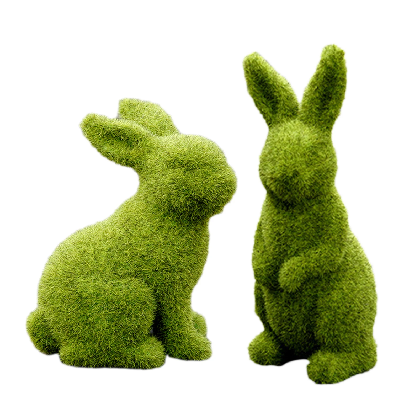 Easter Resin Flocking Rabbit Home Garden Outdoor Window Decoration Gifts