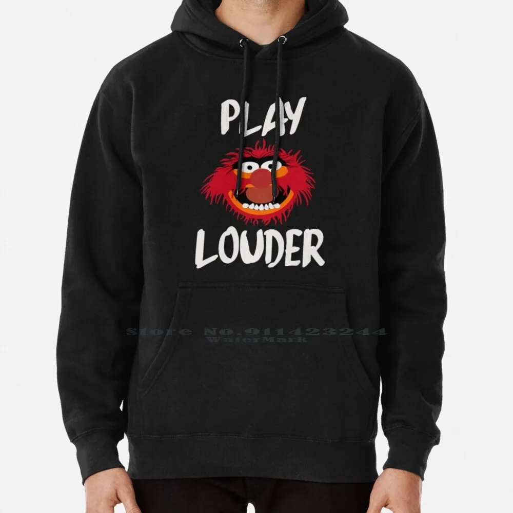 Play Louder Hoodie Sweater 6xl Cotton Animal Drums Drummer Band Eletric Women Teenage Big Size Pullover Sweater 4xl 5xl 6xl