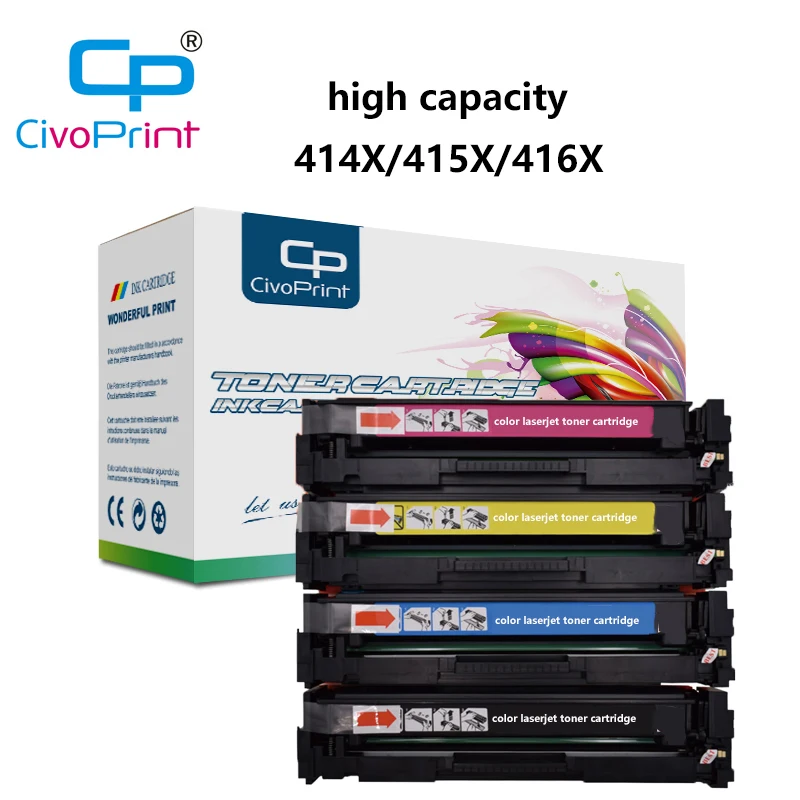 NEW 4colors 7.6-6K large capacity HP414X 415X 416X Toner Cartridge Compatible for Laserjet M454dw/nw MFPM479 M479dw M479fdw