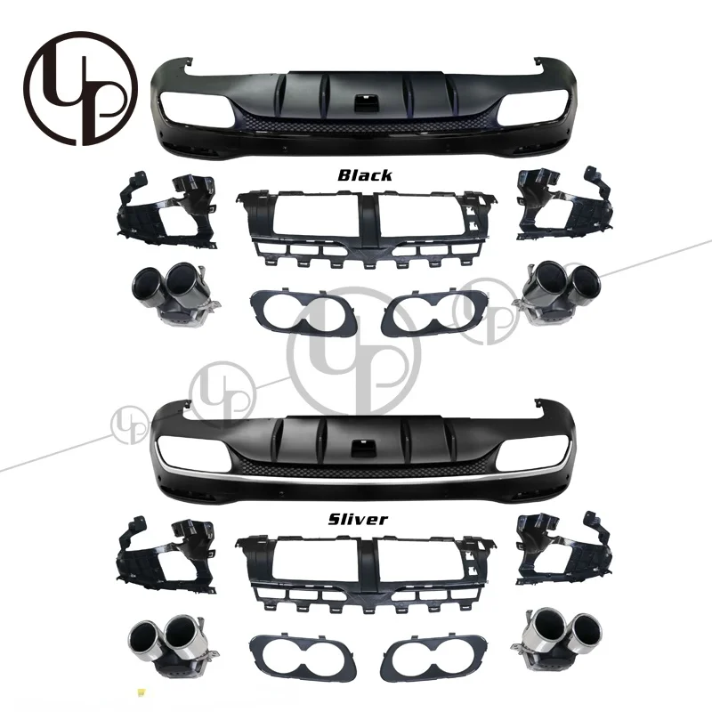 2020y GLE W167 rear diffuser GLE53 rear bumpers lip with exhaust tips W167 SUV REAR LIP