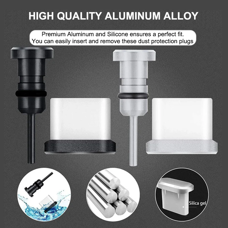 10 مجموعة نوع C ملحقات الهاتف الغبار التوصيل الأدوات ل شاومي هواوي P40 P30 P20 برو P10 سامسونج نوت 9 S10 S9 3.5 مللي متر جاك Usb غطاء