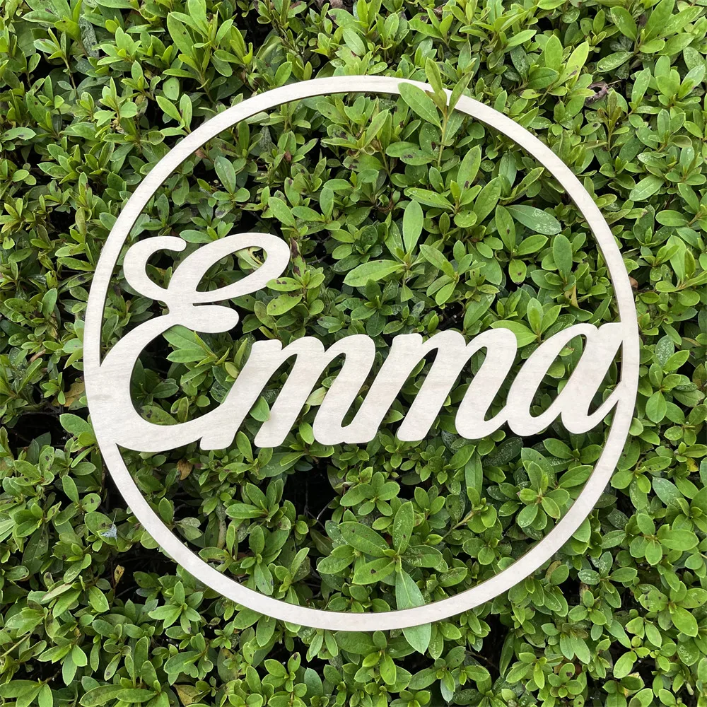 Custom Baby Shower Name Sign Personalized Wooden Acrylic Wedding Party Room Decoration Centerpieces Wreath Circle Signs