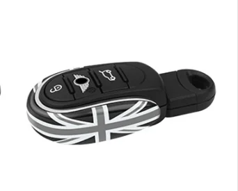 Auto Styling Alloy Key Case Cover Chain Gray Union Jack Fit MIN F54 F55 F56 F57 F60 Clubman Countryman Car Accessories