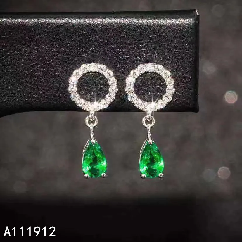 

KJJEAXCMY fine jewelry natural Emerald 925 sterling silver women gemstone earrings new Ear Studs support test exquisite