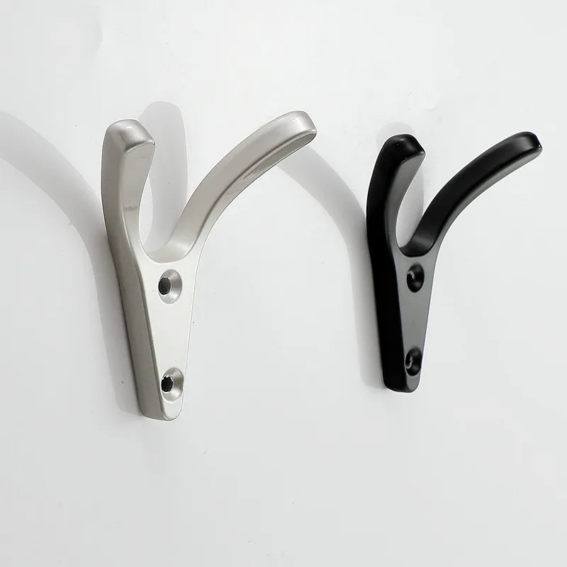 KK&FING Simple Zinc Alloy Clothes Hooks Wall Hanging Bedroom Living Parlor Coat Robe Hook Bathroom Towel Hook Furniture Hardware